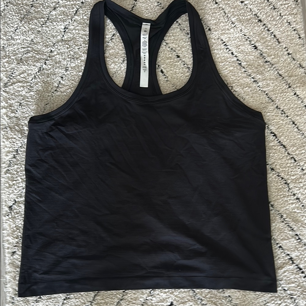 Lululemon Athletica Black Fitted Crop Tank Top